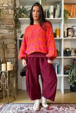 Big Softie Leopard Roo Knit Aperol & Hot Pink